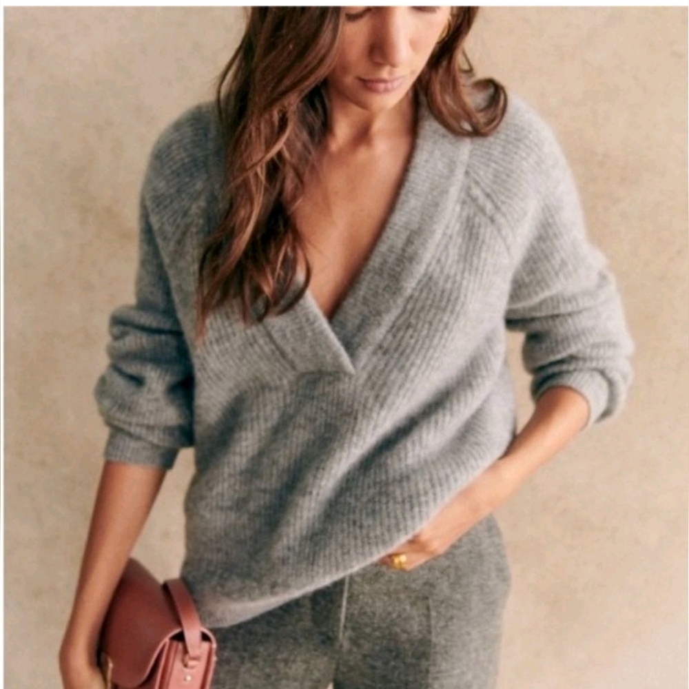 Sezane Cody Jumper Sweater Grey Size M